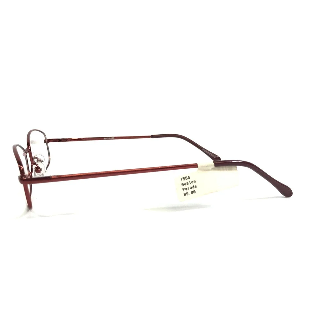 Parade Eyeglasses Frames 1554 WINE Red Rectangle Wire Rim 55-16-135